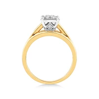 Engagement Ring with 1.00 Carat TW of Diamonds in 14kt White and Yellow Gold