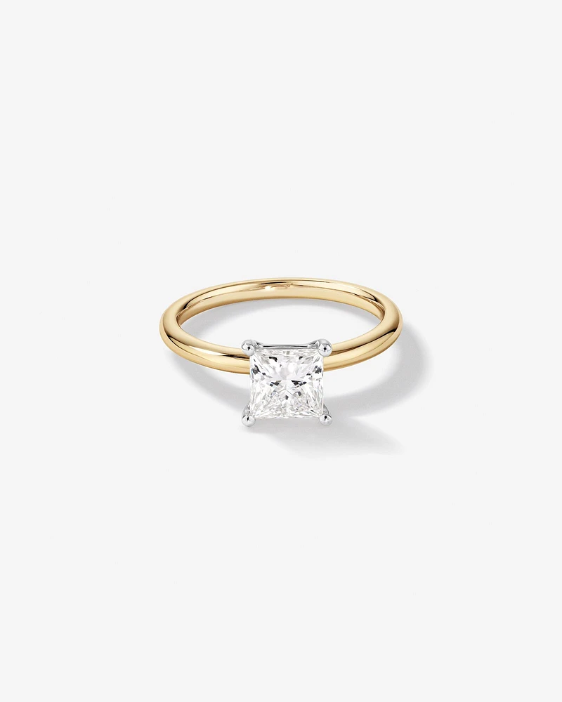 1.25 Carat TW Princess Cut Laboratory-Grown Diamond Solitaire Engagement Ring In 14kt White Gold