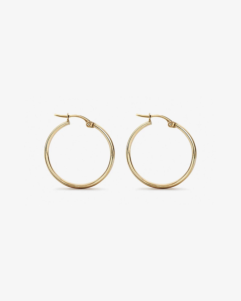 20mm Round Hoop Earrings in 10kt Yellow Gold