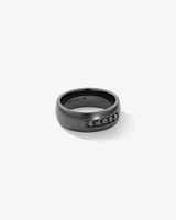 8mm Black Titanium Ring with Enhanced Black Diamonds