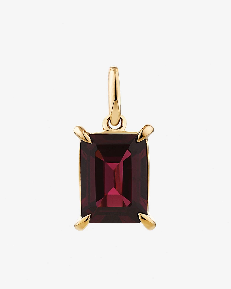 Garnet Pendant in 10kt Yellow Gold