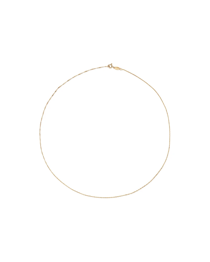 50cm (20") 1mm Width Singapore Chain in 10kt Yellow Gold