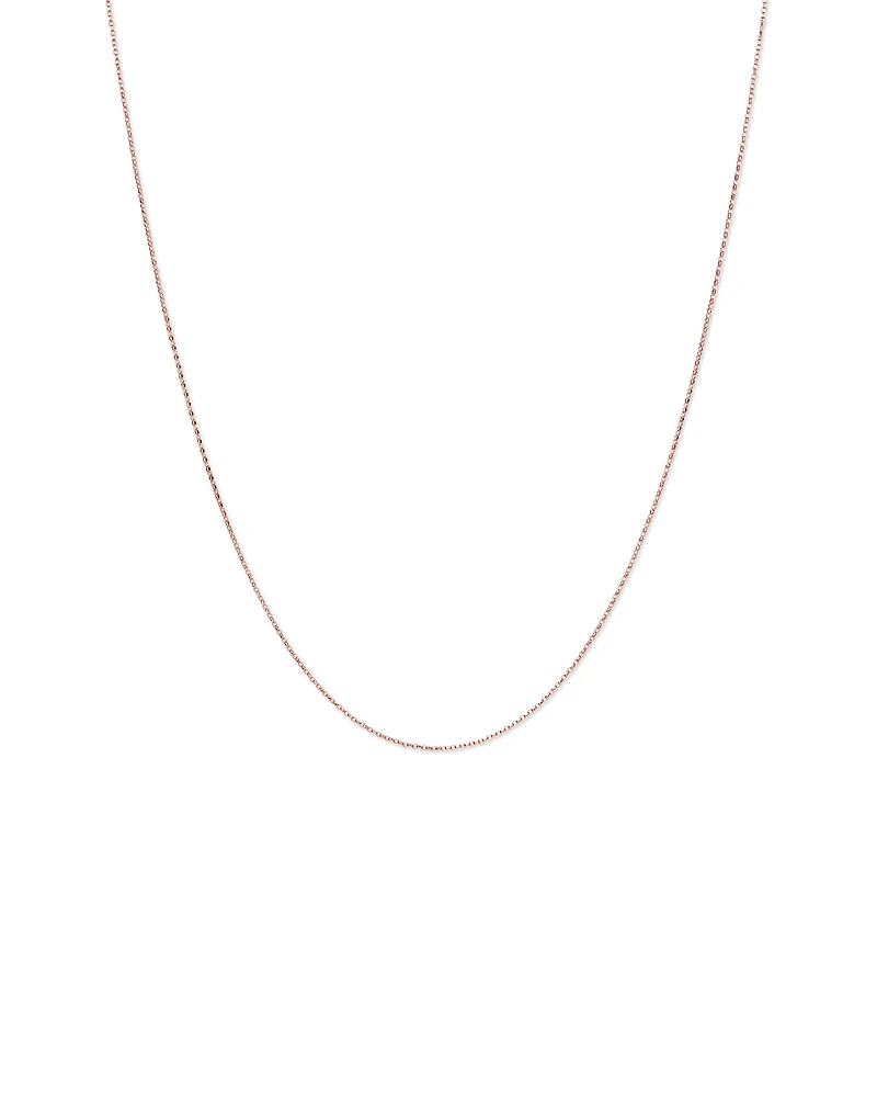 45cm (18") 1mm-1.5mm Width Solid Belcher Chain in 10kt Rose Gold