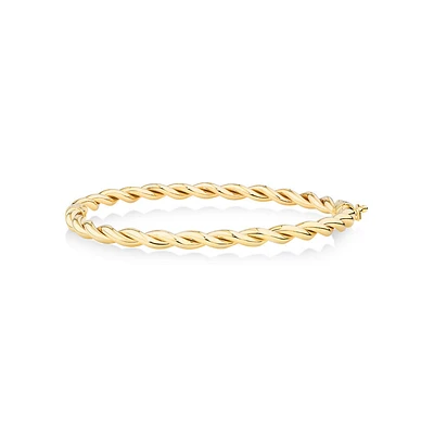 Croissant Twist 60cm Hollow Bangle in 10kt Yellow Gold