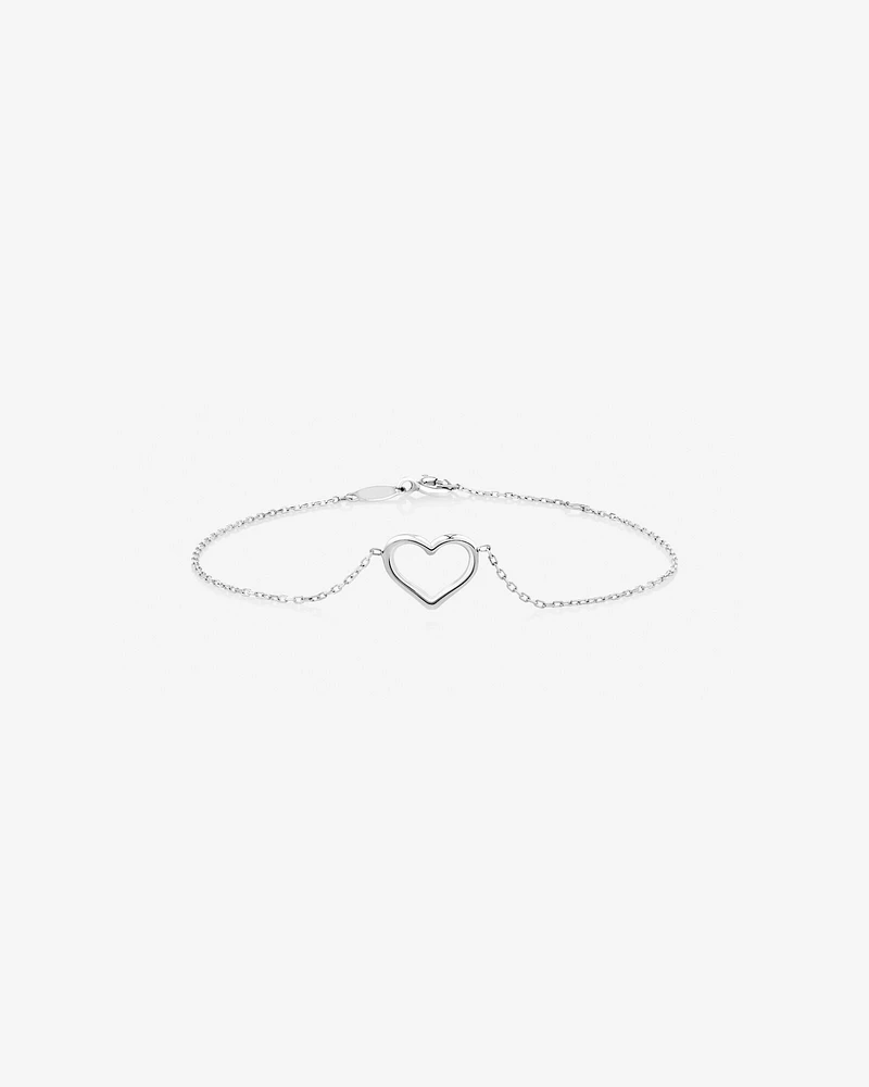 19cm Open Heart Bracelet in Sterling Silver