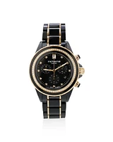 Chronograph Watch with 0.50 Carat TW of Diamonds in Black Ceramic & Gold Tone Stainless Steel