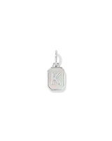 Letter Z Mother of Pearl Initial Pendant in Sterling Silver