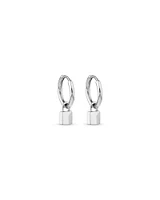 Signature Lock Hoop Huggie Earrings in Sterling Silver