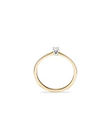 Bague de promesse solitaire en diamant taille brillant rond de 0,10 carat en or jaune et blanc 10 carats