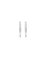 Huggie Paperclip Earrings in Silver