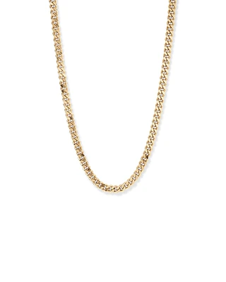 55cm (22") 9mm Width Semi Solid Diamond Cut Curb Chain in 10kt Yellow Gold