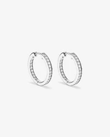 20mm Cubic Zirconia Huggie Hoop Earrings in Sterling Silver