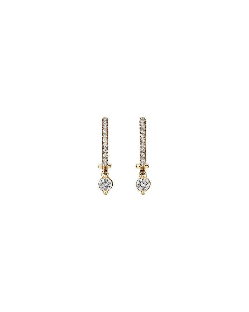 Boucles d'oreilles à goutte unique avec 0,37 carat TW de diamants en or jaune 18 kt