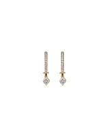 Boucles d'oreilles à goutte unique avec 0,37 carat TW de diamants en or jaune 18 kt