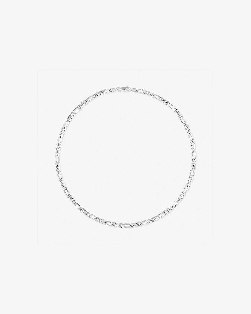 Collier Chaîne Gourmette Fine 55 Cm (22") Largeur 2,5-3 Mm En Argent Sterling