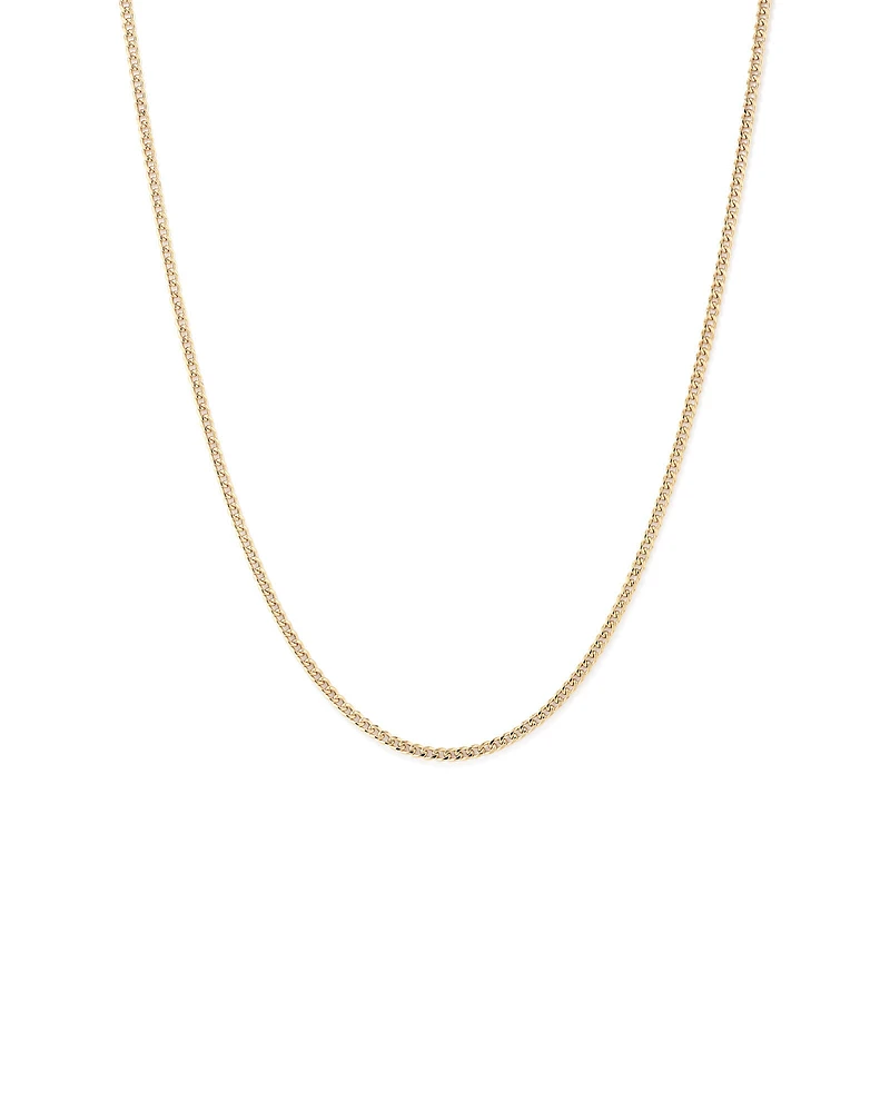 45cm (17") 2.8mm Width Semi Solid Miami Curb Chain in 10kt Yellow Gold