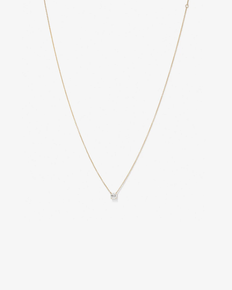 0.50 Carat TW Asscher Cut Laboratory-Grown Diamond Solitaire Necklace in 10kt Yellow Gold