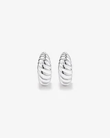 Small Croissant Huggie Earrings in Sterling Silver