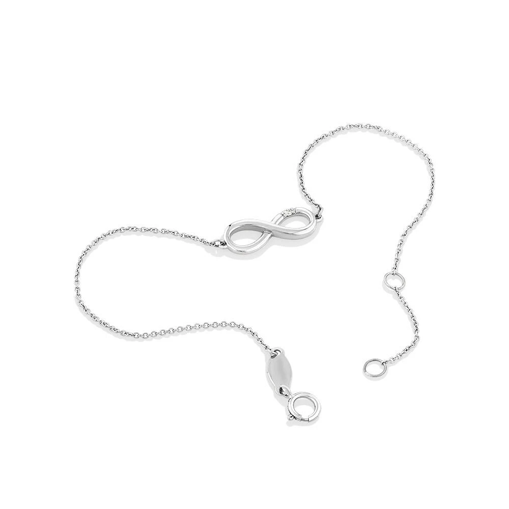 Diamond Accent Infinity Bracelet in Sterling Silver