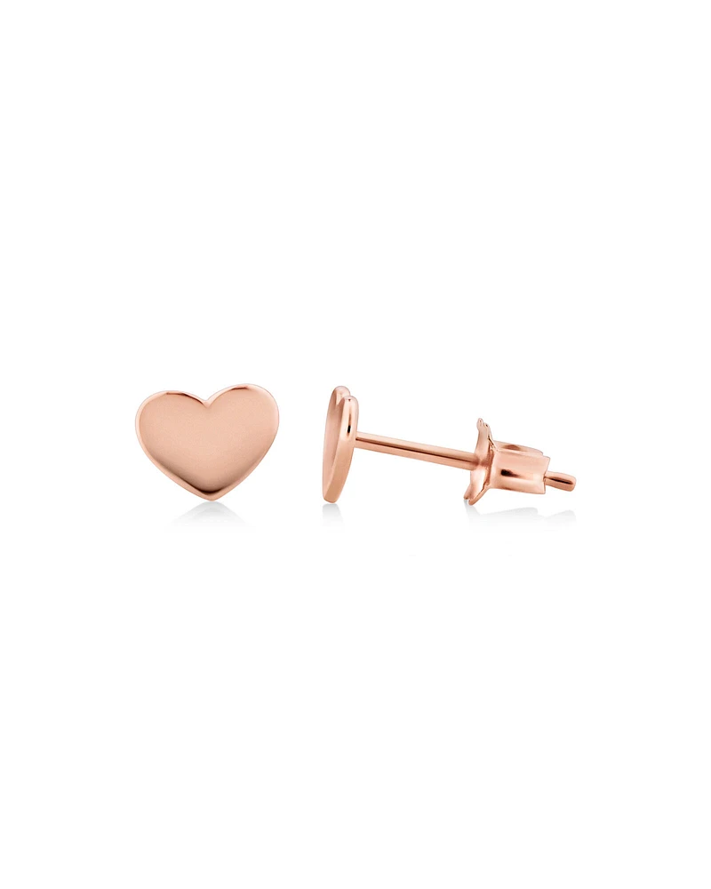 7mm Heart Stud Earrings In 10kt Yellow Gold