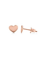 7mm Heart Stud Earrings In 10kt Rose Gold