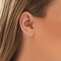 E Initial Single Stud Earring in Sterling Silver