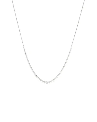 Carat TW Laboratory-Grown Diamond Tennis Necklace set in 10kt White Gold