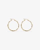 28mm Square Twist Hoop Earrings in 10kt Yellow Gold