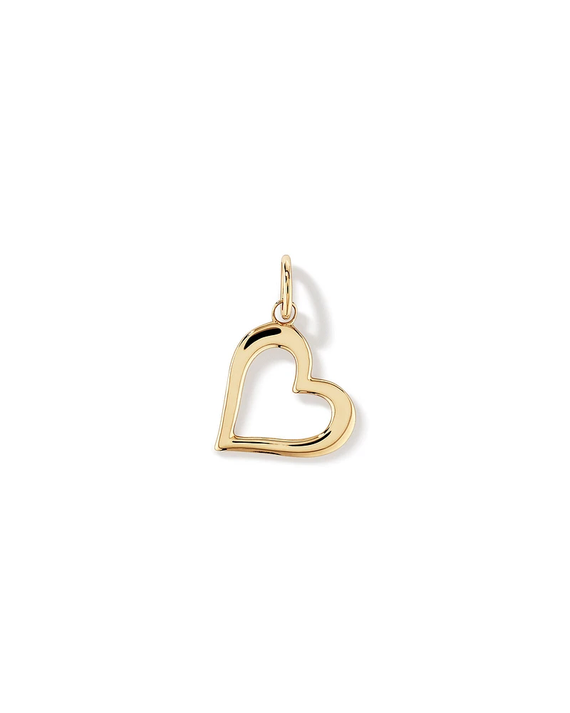 Pendentif cœur d'amour ouvert en or jaune 10 carats