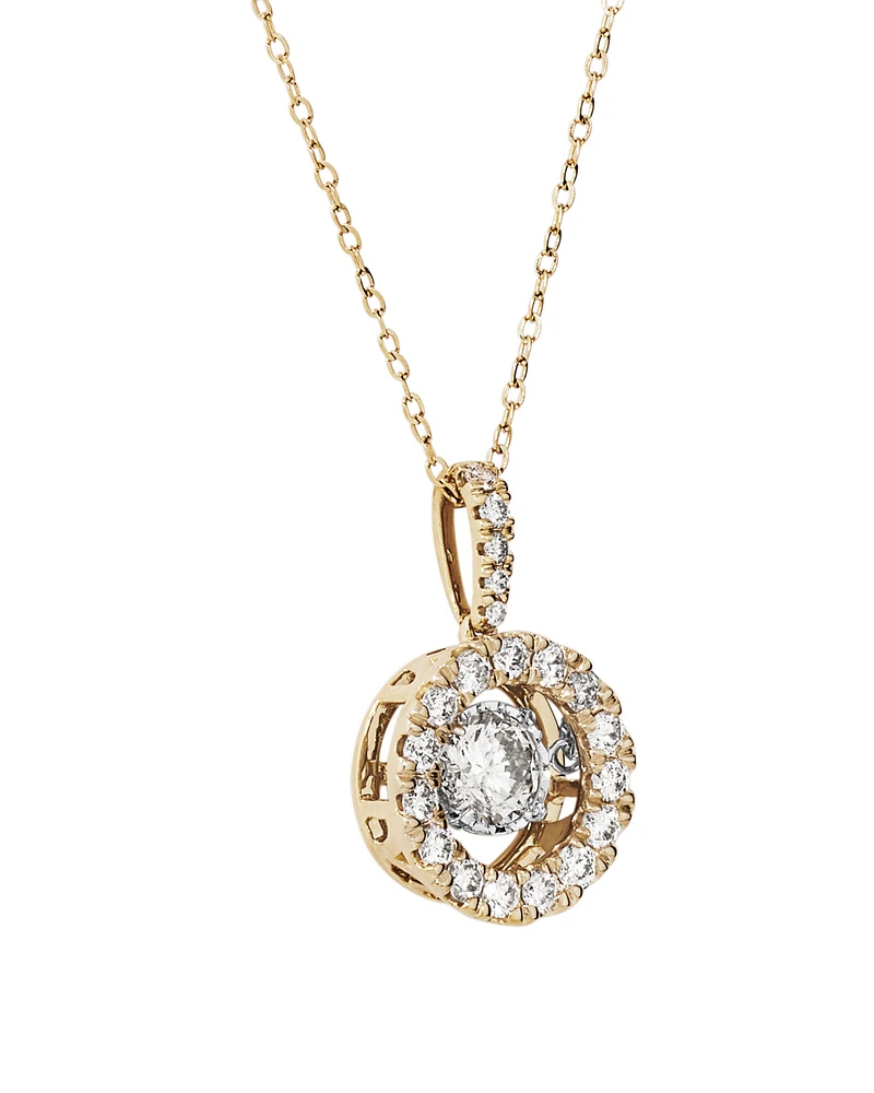 1.00 Carat TW Diamond Halo Everlight Pendant in 10kt Gold