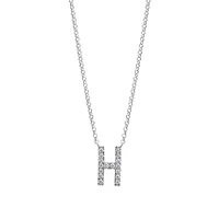 A' Initial necklace with 0.10 Carat TW of Diamonds in 10kt White Gold