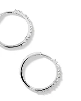 0.25 Carat TW Diamond Dot Dash Hoop Earrings in 10kt White Gold