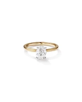 1.00 Carat TW Oval Cut Diamond Solitaire Engagement Ring in 14kt Yellow and White Gold