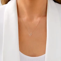 "K" Initial Necklace with 0.10 Carat TW of Diamonds in 10kt Yellow Gold