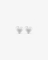 Heart Stud Earrings in Sterling Silver