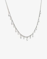 Multi Pear Station Necklace in Sterling Silver