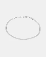 2.3mm Herringbone Snake Chain Bracelet in 10kt White Gold