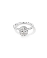 1.78 Carat TW Oval Laboratory-Grown Diamond Halo Engagement Ring in 14kt White Gold