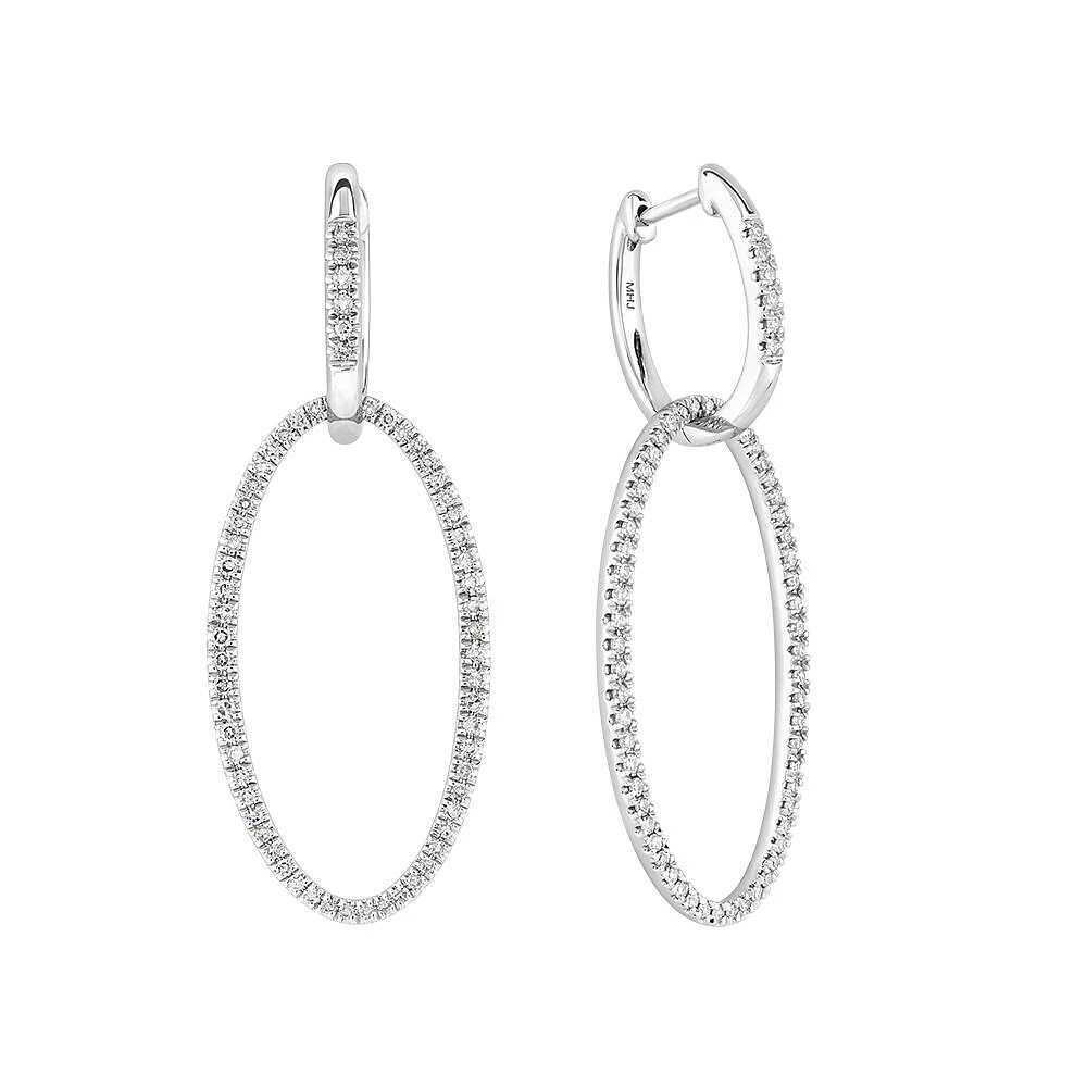 Fancy Open Drop Earrings with 0.50 Carat TW of Diamonds in Sterling Silver