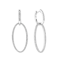 Fancy Open Drop Earrings with 0.50 Carat TW of Diamonds in Sterling Silver