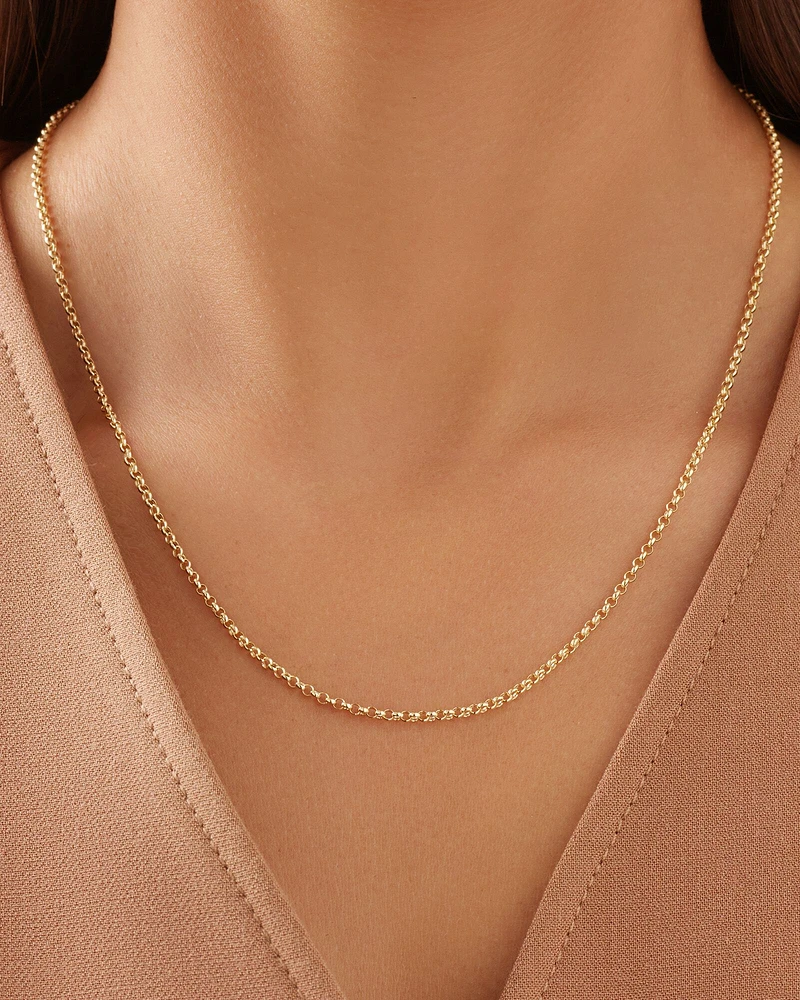 50cm (20") Hollow Belcher Chain in 10kt Rose Gold