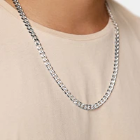 60cm (24") 7.2mm Width Curb Chain in Sterling Silver