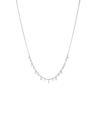 Multi Pear Station Necklace in Sterling Silver