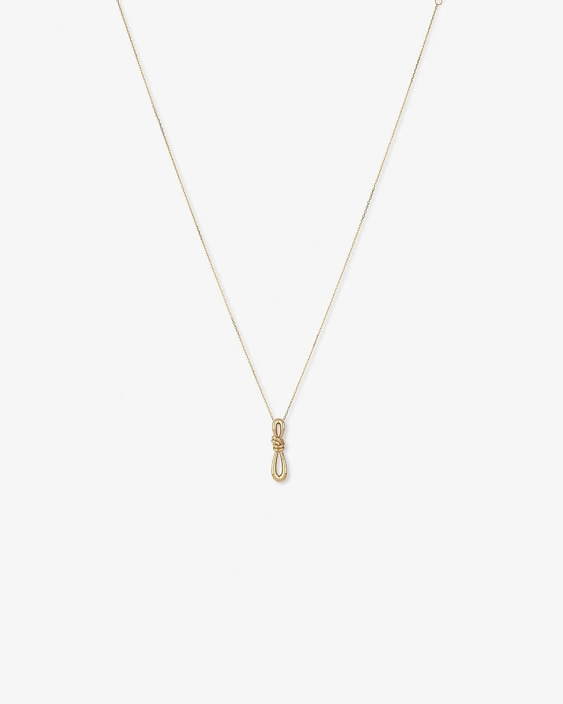 Vertical Sliding Knot Pendant Necklace in 10kt Yellow Gold