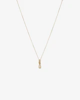 Vertical Sliding Knot Pendant Necklace in 10kt Yellow Gold