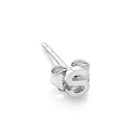 E Initial Single Stud Earring in Sterling Silver