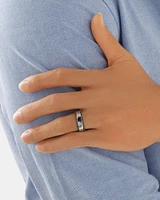 Men's Silver Ring with 0.25 Carat TW of Black Diamonds