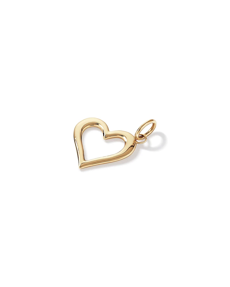 Pendentif cœur d'amour ouvert en or jaune 10 carats