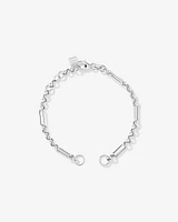 Bracelet à pendentif ouvert avec trombone carré de 18 cm (7") en argent sterling