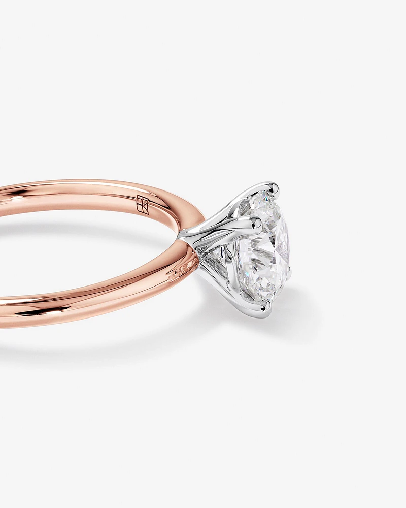 Carat TW Round Brilliant Laboratory-Grown Diamond Solitaire Engagement Ring in 14kt Gold